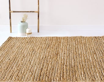 Tapis en fibre de chanvre. Tapis tissé à la main respectueux de l'environnement et végétalien. Déco Feng shui et hygge. Tapis en fibres végétales