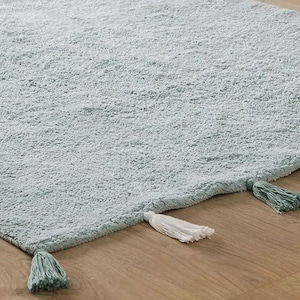 Baumwollkinderteppich, weicher mintfarbener waschbarer Baumwoll-Babyteppich für Kinderzimmerdekor, perfektes Babypartygeschenk
