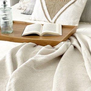 Bed cover blanket,sofa Plaid cotton,Soft Blanket Fringers,Scandinavian beige light geometric Size 120x160cm