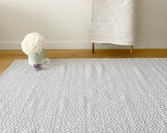 Geometric grey Cotton Kids Room Rug.Cotton Rug. Grey Rug.Scandinavian Kids Rug.Washable Nursery Rug, Cotton Child Rug.Vegetable dyes