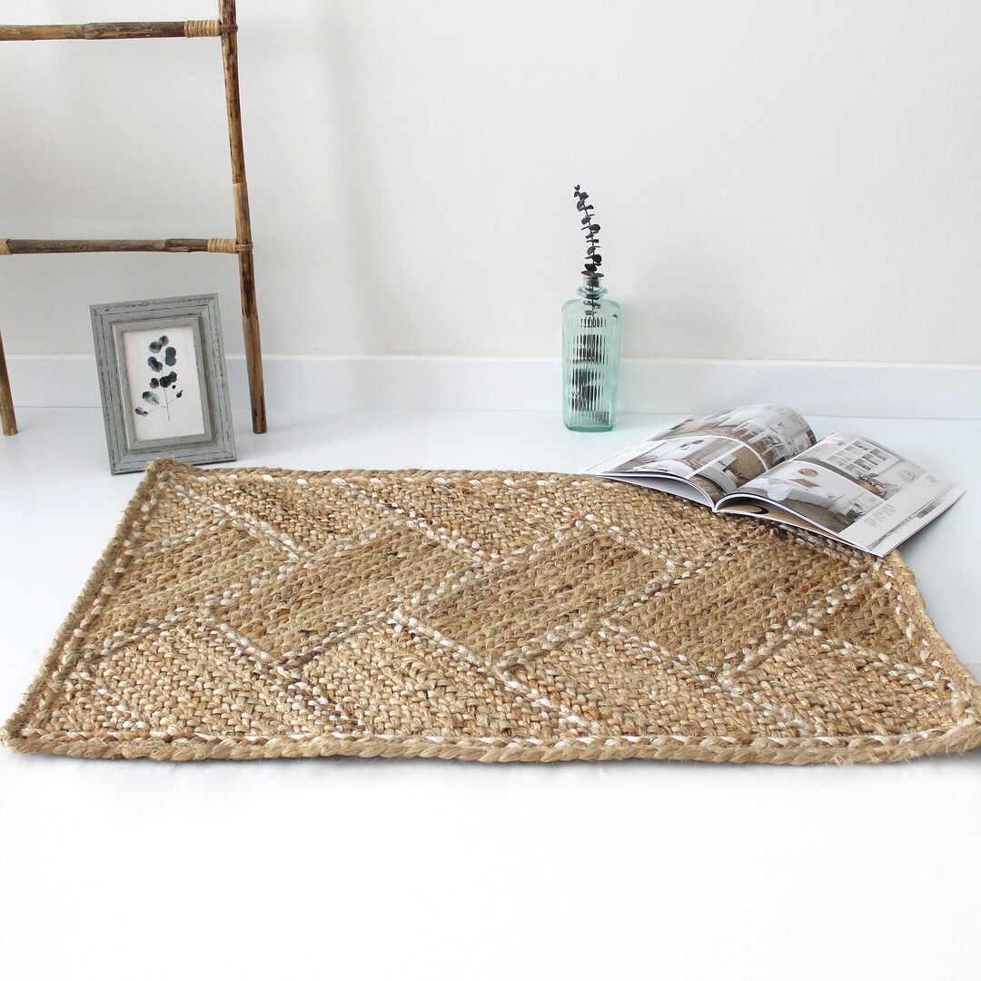 Natural Jute Rug. Natural Rug.kitchen Mat.bath Mat.jute