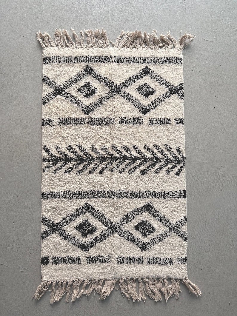 Alfombra de Baño de Algodón - Suave, Resistente y de Secado Rápido | Decoración Boho, Costera y Nórdica | Ideal para Baños Modernos Style 2