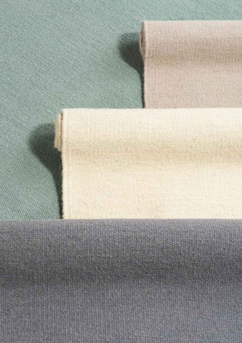 Rood wollen vloerkleed met franjes, handgeweven effen platgeweven vloerkleed voor de woonkamer, bordeauxrood Scandinavisch vloerkleed afbeelding 7