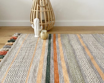 Multicolor Cotton Kids Room Rug.Boho Soft Kids Room Rug.Scandinavian Kids Rug.Washable Nursery Rug, Cotton Child Rug.Vegetable dyes