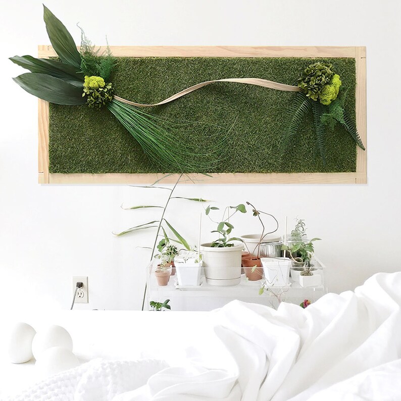 Moss Wall Art 39x16.Grass Art Work.Preserved Grass. Etsy