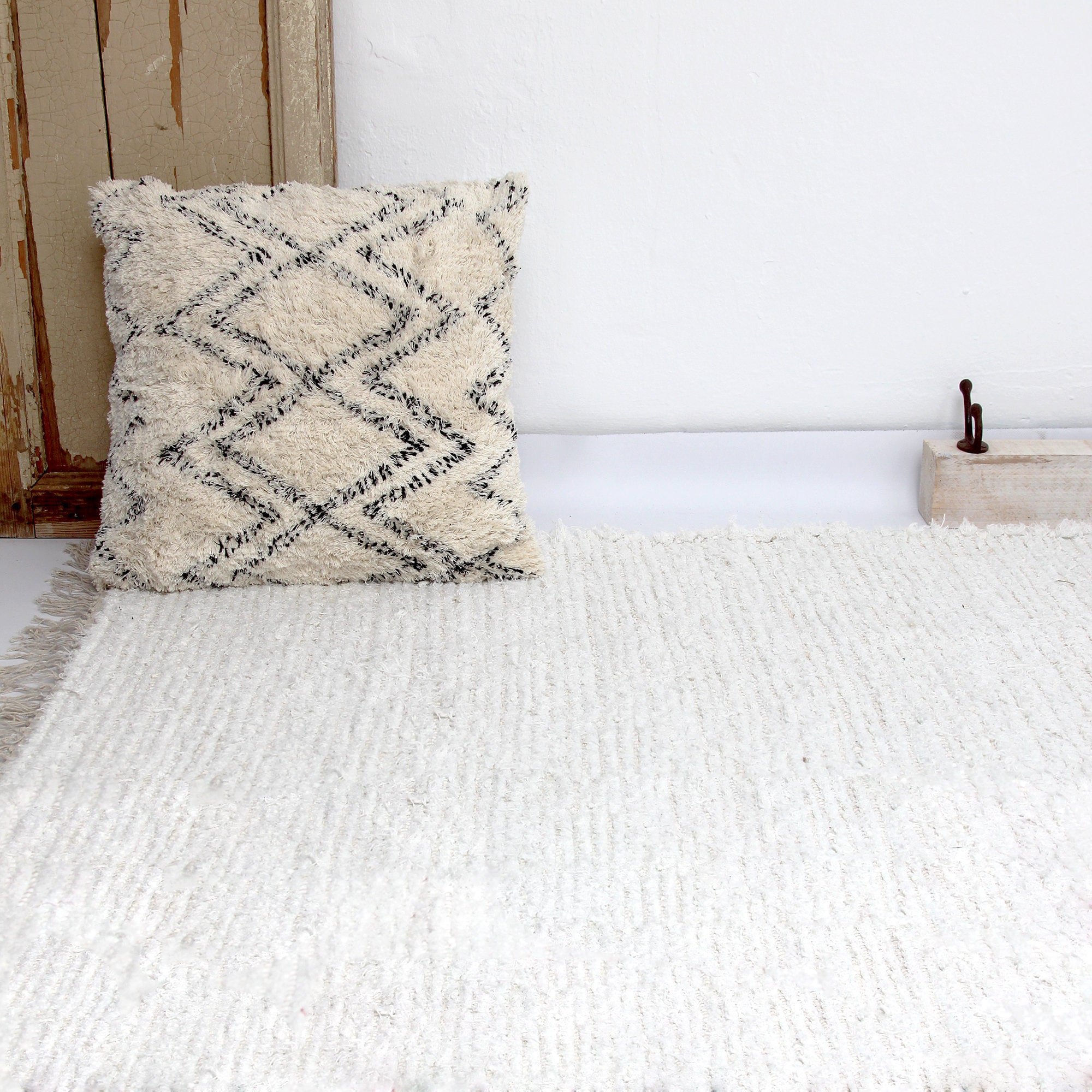 White Cotton Rug.scandinavian Rug.whiteivory Cotton Rug. Etsy