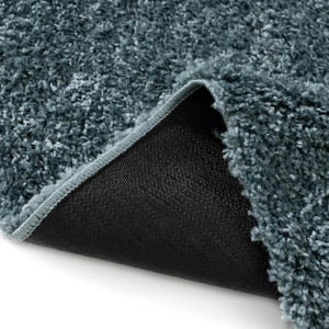 Cream Washable Shaggy Area Rug, Soft Solid Polypropylene Rug with Non Slip Backing Blue