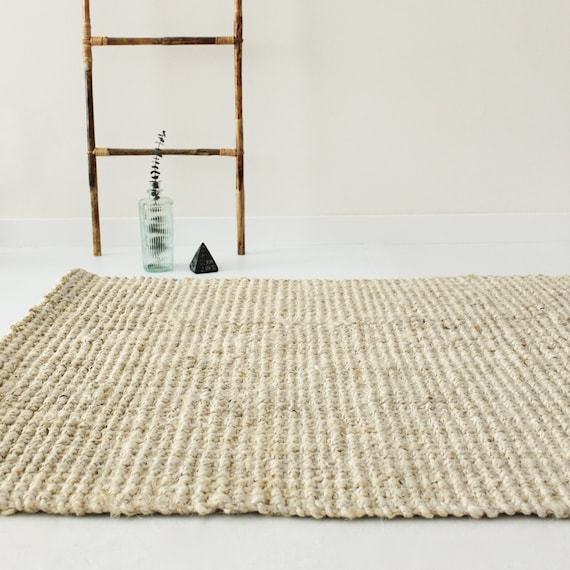Ivory Jute Rug.ivory Rug. Jute Handwoven Rug. Size Jute Rug. Etsy