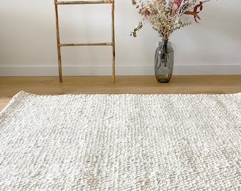 Warm white Jute Rug. Off-White Vegan and Organic Rugs.Vegetal Dyes Rug.Eco friendly Rug. Feng Shui Home.