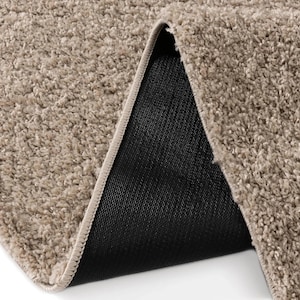 Cream Washable Shaggy Area Rug, Soft Solid Polypropylene Rug with Non Slip Backing image 11