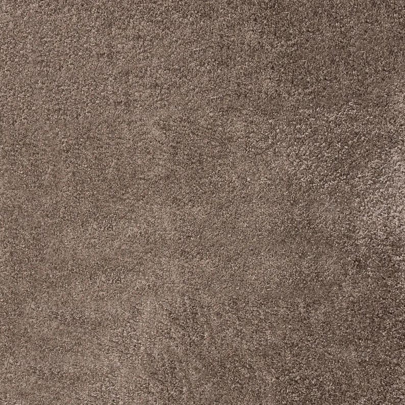 May include: Close-up of a textured, brown carpet. The carpet has a dense, plush pile, with variations in color creating a mottled appearance. The overall effect is a warm, neutral tone, suitable for various interior design styles.