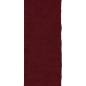 Rood wollen vloerkleed met franjes, handgeweven effen platgeweven vloerkleed voor de woonkamer, bordeauxrood Scandinavisch vloerkleed afbeelding 4