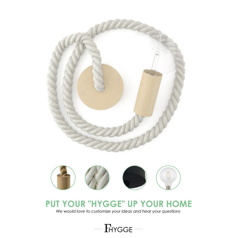 Rope Pendant Light.nautical Pendant Light. Jute Rope Etsy