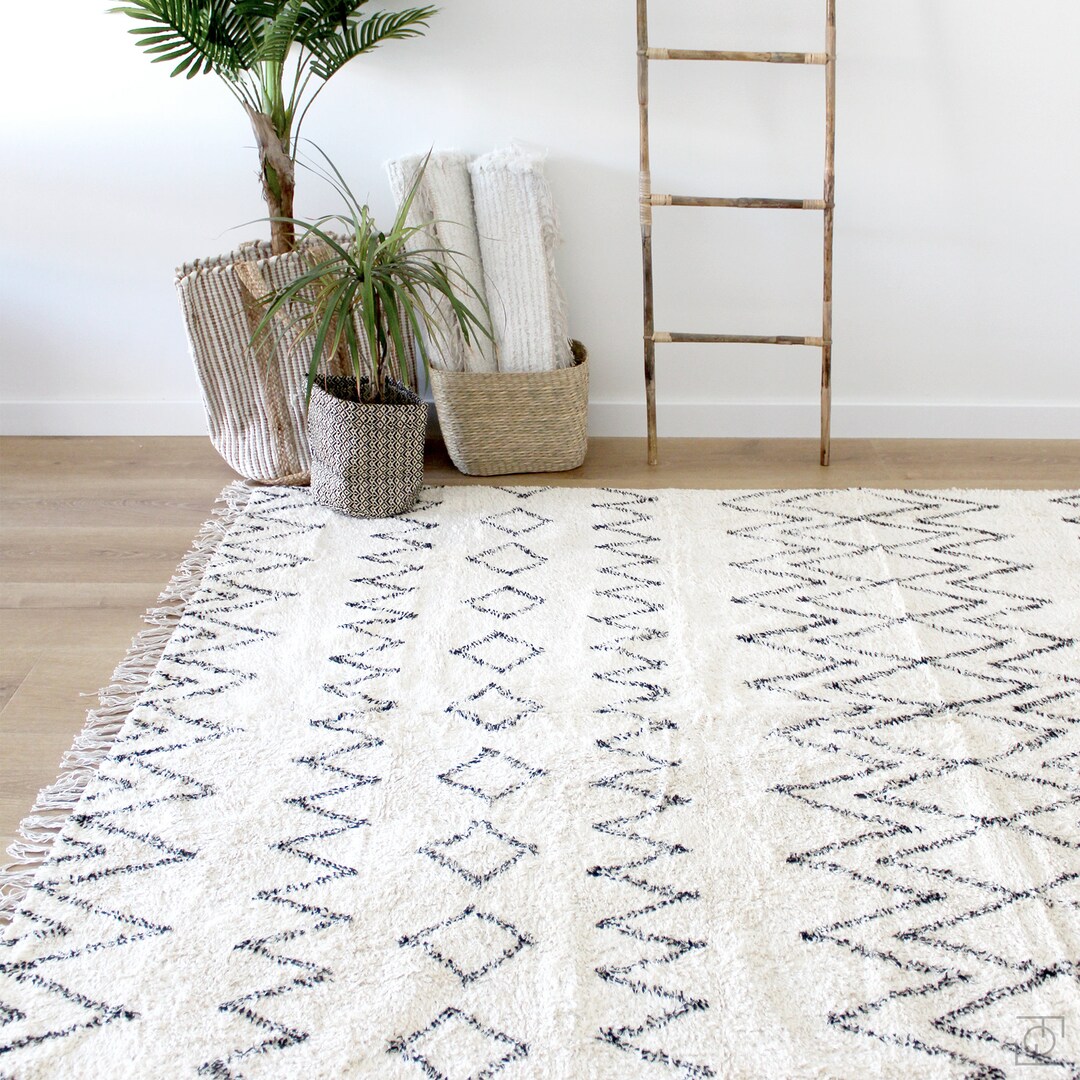 Moroccan Ivory Rug Berber Rug.ivory Boho&scandinavian Rug. Berber ...