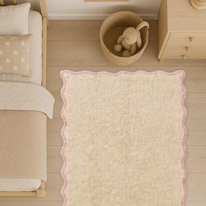 Gewellter Baumwoll Kinder Teppich: Kinder Spielzimmer Teppich