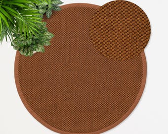 Brown Sisal Round Rug: Natural Fiber Boho Rug