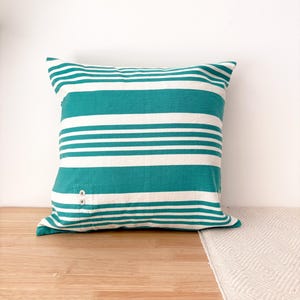 Vintage Ticking Pillow Farmhouse Decor Striped Bohemian Summer Cushion Recycled Cotton Throw Accent