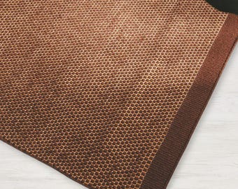 Brown Wool Rug Hand Woven Textured Flatweave Area Rug for Living Room Bedroom Entryway Wool Cotton