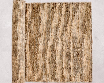 Ivory Hemp Rug: Hand-Woven Vegan Doormat