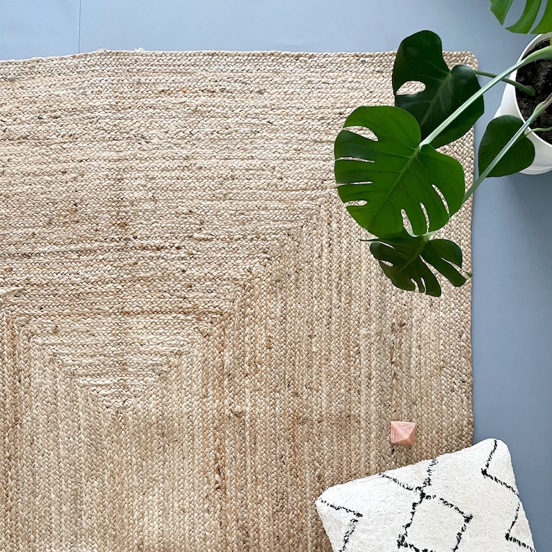 Jute Rug. Natural Rug. Jute Handwoven Rug. Size to Choose. Etsy