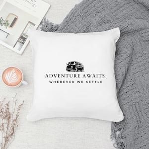 Camping Caravan Cushion, Elegant Caravan Pillow for Couples, Perfect Travel Accessory for Motorhome Adventures, Unique Gift Idea