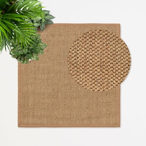 Alfombra de sisal color crema con borde | Diseño contemporáneo para cualquier espacio | Decoración ecológica y elegante
