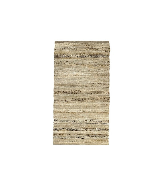 Small Handwoven Jute Rug, Black & Beige Boho Decor Doormat, Entry Rug, Bedside Rug, Organic Sustainable Jute Area Rug