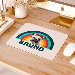 Custom Pet Mouse Pad With Name, Personalized Dog Cat Photo Mouse Pad, Desk Mat For Pet Lovers, Gift For Dog Mom Dad, Custom Pet Portrait