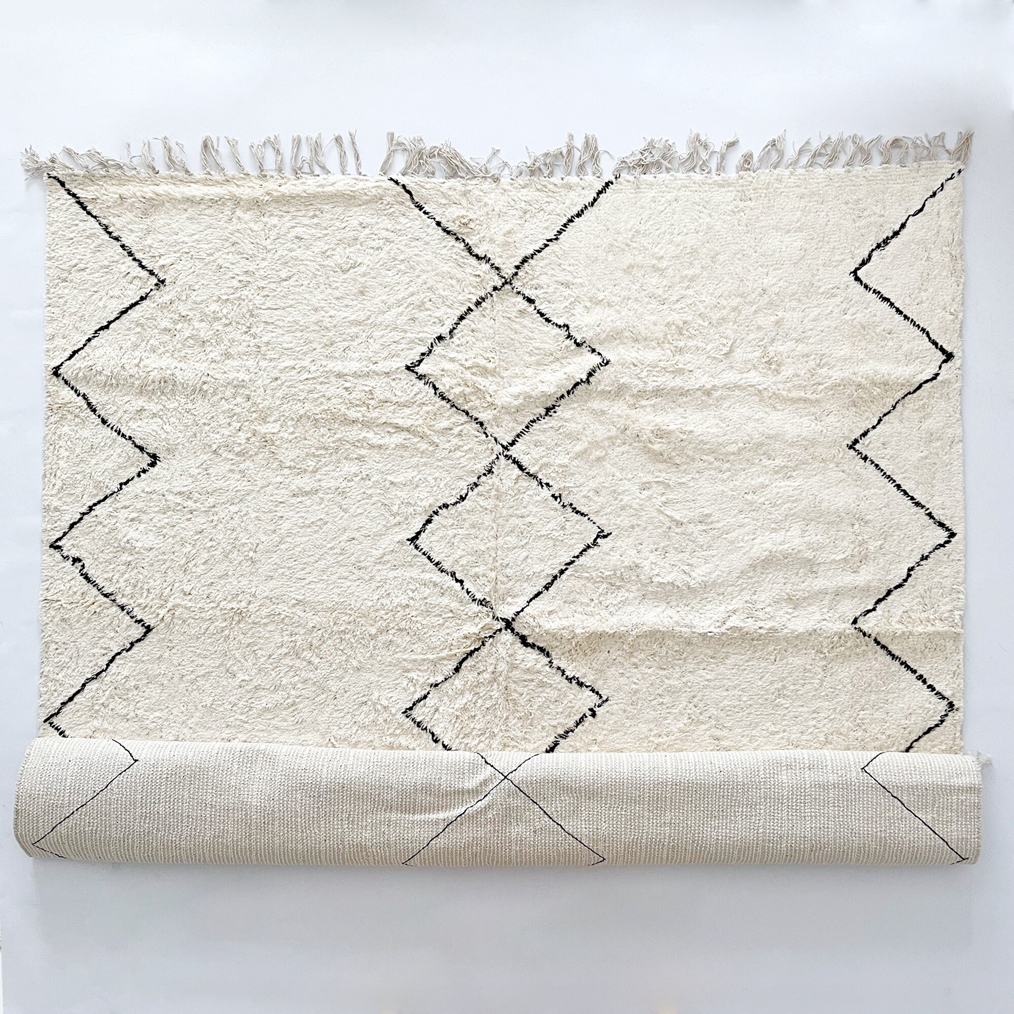 Berber Cotton Rug 140x200 Cm, Moroccan Style Area Rug, Boho Cream ...