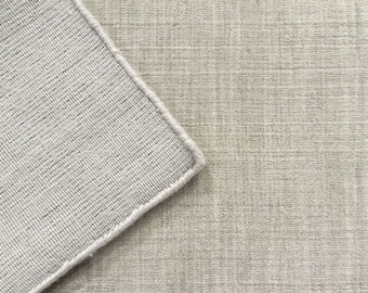 Extra Large Beige Wool Rug: Hand-Woven New Zealand Wool
