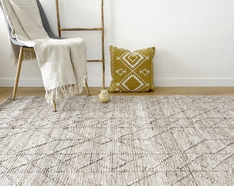 Recycled PET rug.Ecological rug made with fibers from plastic bottles.Brown tones Vegan rug.Eco Nature Rugs That Improve The Environment.
