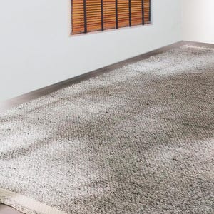 Grey Recycled Plastic Rug: Handwoven PET Indoor Outdoor Rug, Textured Coastal Style for Patio and Living Room
