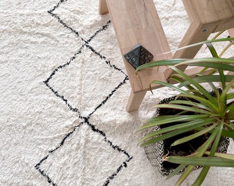 Moroccan ivory rug  Berber rug.Ivory Boho&Scandinavian rug. Berber Cotton Rug. Handwoven Rug.