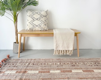 Bohemian Terracotta Rug for Kids Room - Geometric Cotton Floor Mat, Boho Nursery Decor