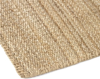 Modern Natural Jute Rug, Eco-Friendly Handwoven Carpet, Bedside Area Rug