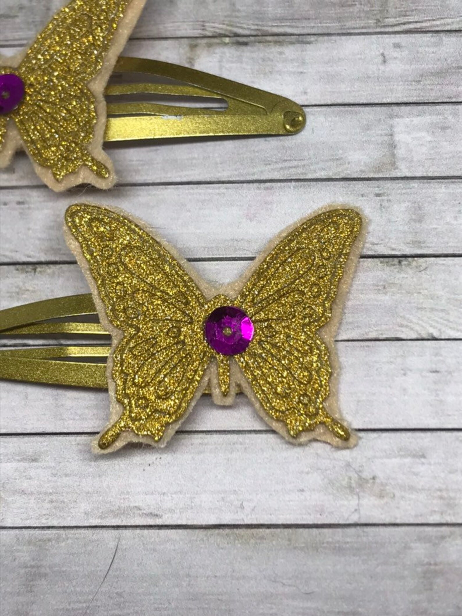 Gold Butterfly Hair Clips Novelty Hair Accessories Hair Etsy