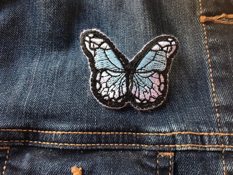 Vintage Style Small Gift Butterfly Jewelry Blue /& White Butterfly Brooch Pin
