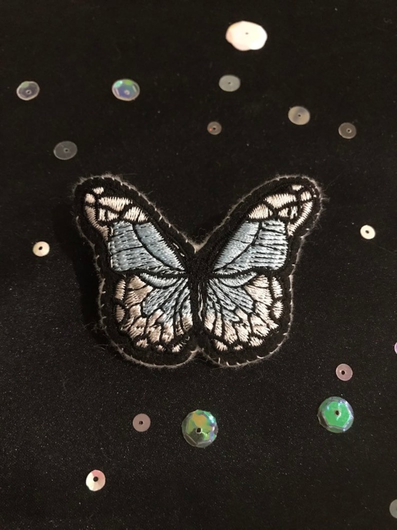 Vintage Style Small Gift Butterfly Jewelry Blue /& White Butterfly Brooch Pin
