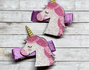Pinces à cheveux licorne scintillantes, paire de pinces à cheveux licorne, accessoires pour cheveux licorne