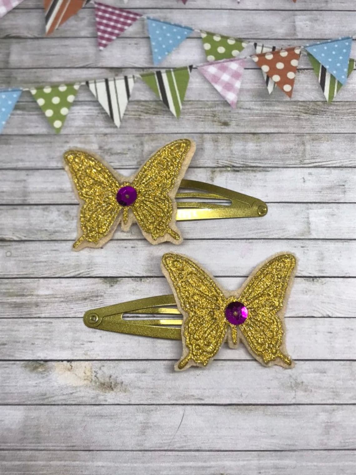 Gold Butterfly Hair Clips Novelty Hair Accessories Hair Etsy