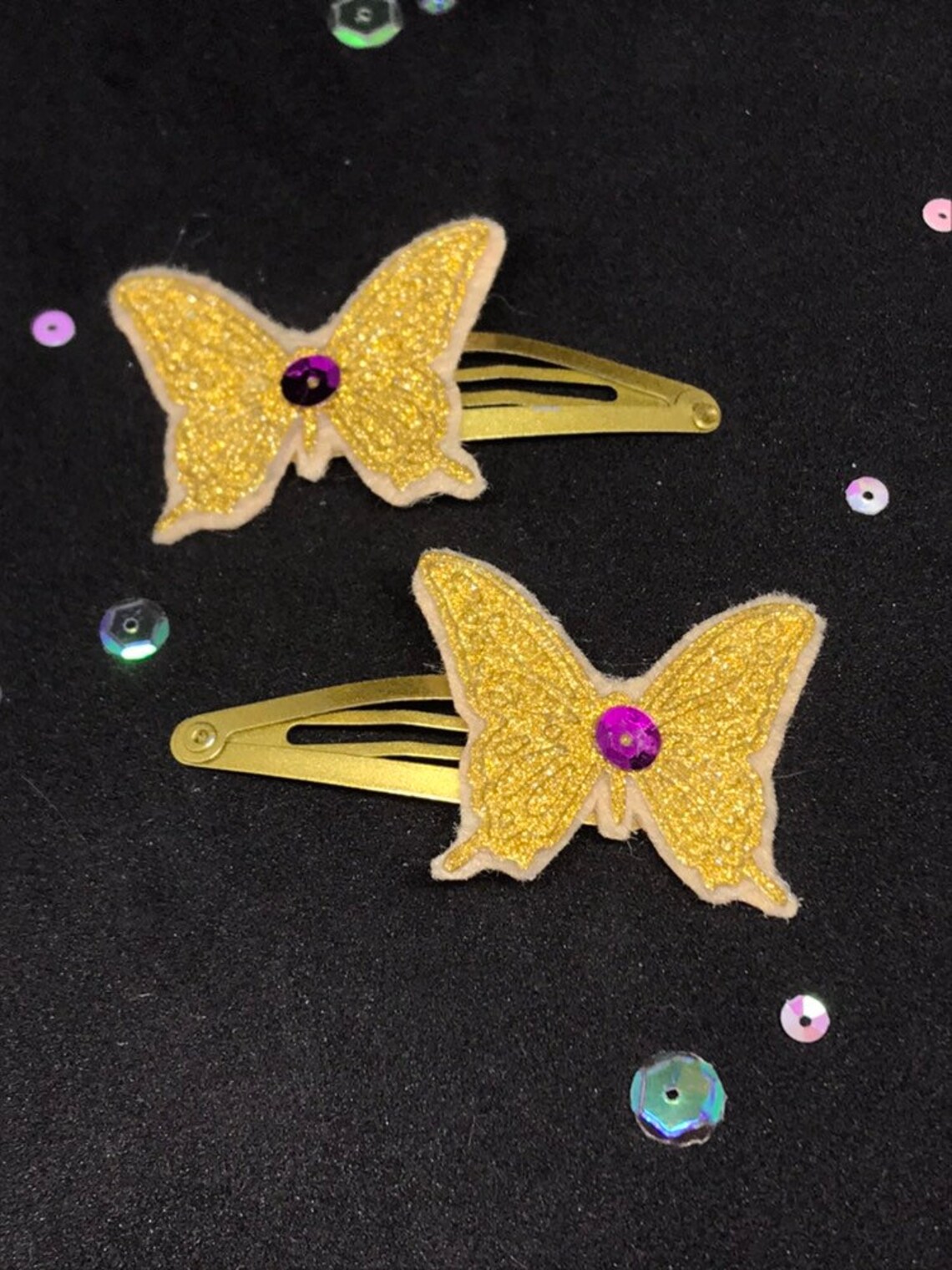 Gold Butterfly Hair Clips Novelty Hair Accessories Hair Etsy