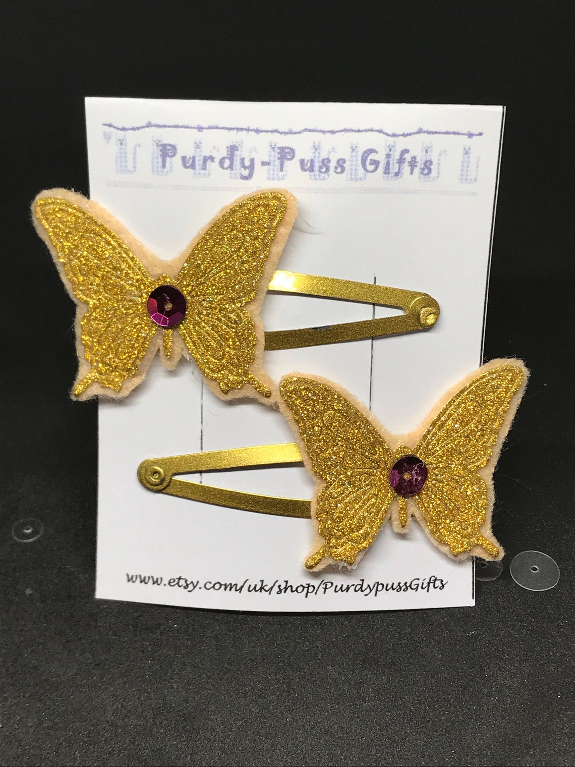 Gold Butterfly Hair Clips Novelty Hair Accessories Hair Etsy