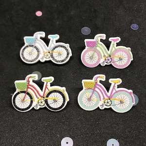 Multicoloured Bicycle Brooch Pin, Vintage Style Bicycle jewellery, Pedal bike badge