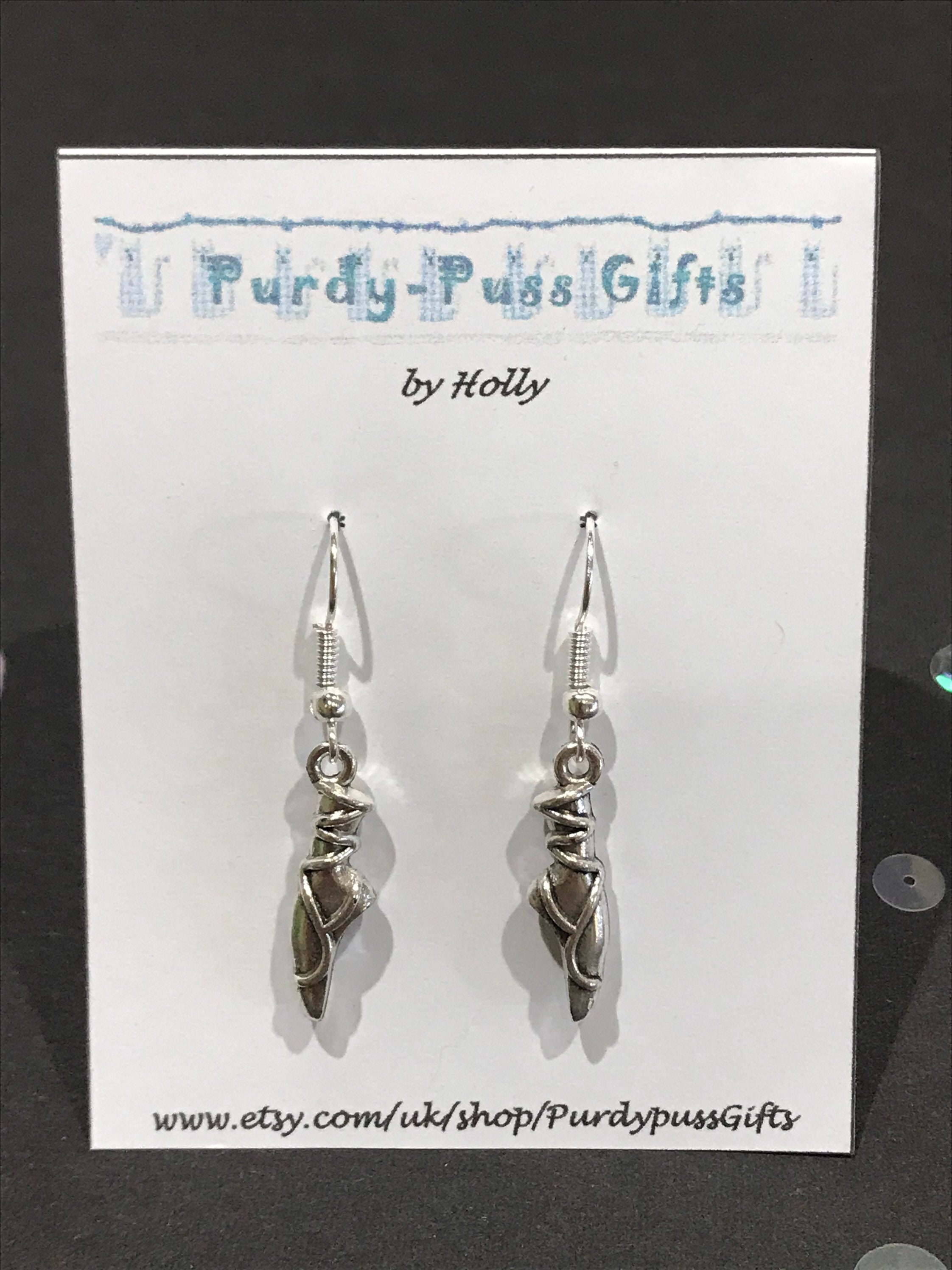 Katy Craig Orecchini A Forma Di Scarpetta Da Ballo In Argento Sterling Con Cristalli - Regalo Per Ballerine