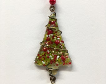 Handmade Fused Glass Christmas Ornaments/ Tree Decorations, Flakes and Grains