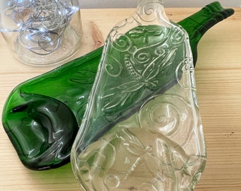 Bandeja de botellas de vino recicladas: bandeja de vidrio para aperitivos, regalo para un nuevo hogar