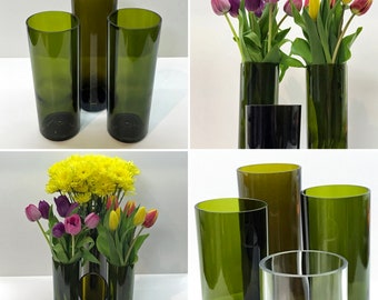 Flower Vase, Upcycled Glass bottle, Wine Lovers Gift, House warming gift