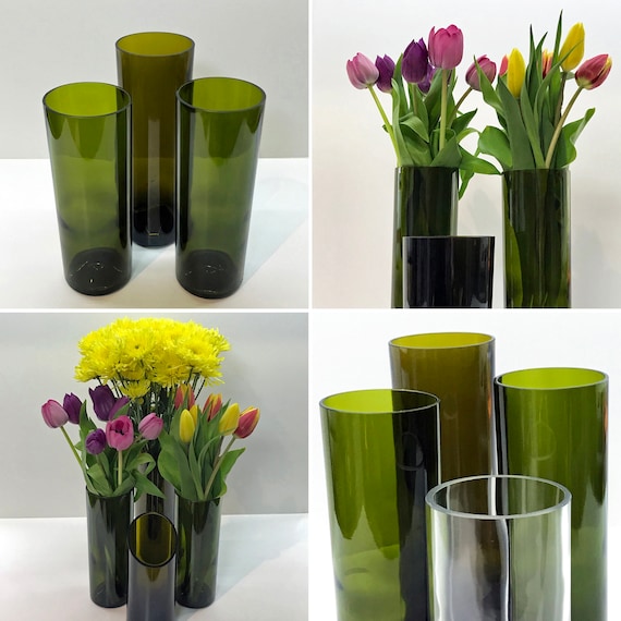 Flower Vase Upcycled Glass Bottle Wine Lovers Gift House Etsy Il 570xN.3496544610 Rwig