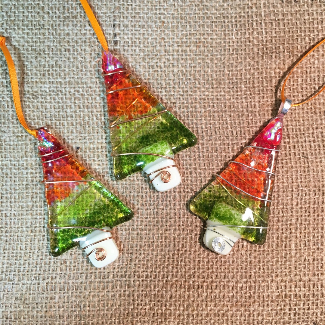 Handmade Fused Glass Christmas Ornaments/ Tree Decorations Etsy