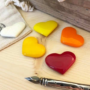 Corazón de bolsillo de vidrio fusionado hecho a mano, regalo de abrazo de bolsillo, pensando en ti, regalo de amistad, recuerdo, símbolo de corazón, varios colores